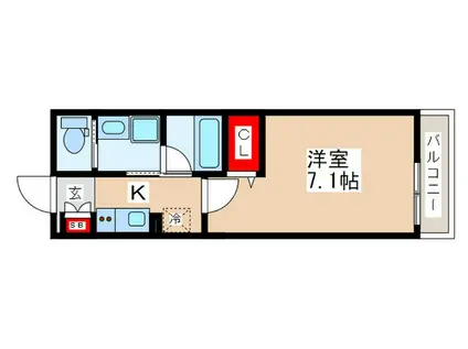 メゾンドハナビシ(1K/2階)の間取り写真