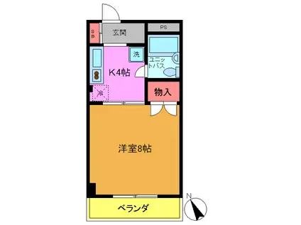 山本ビル(1K/5階)の間取り写真