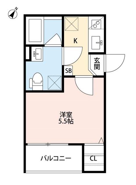 イーリス(1K/2階)の間取り写真