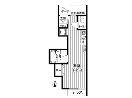 ピュアハイツ(ワンルーム/1階)の間取り写真