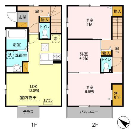 コージーハウスA(3LDK/1階)の間取り写真