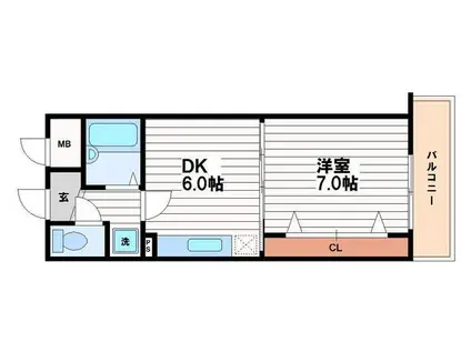 ヴェルドミール山忠松屋町(1DK/4階)の間取り写真