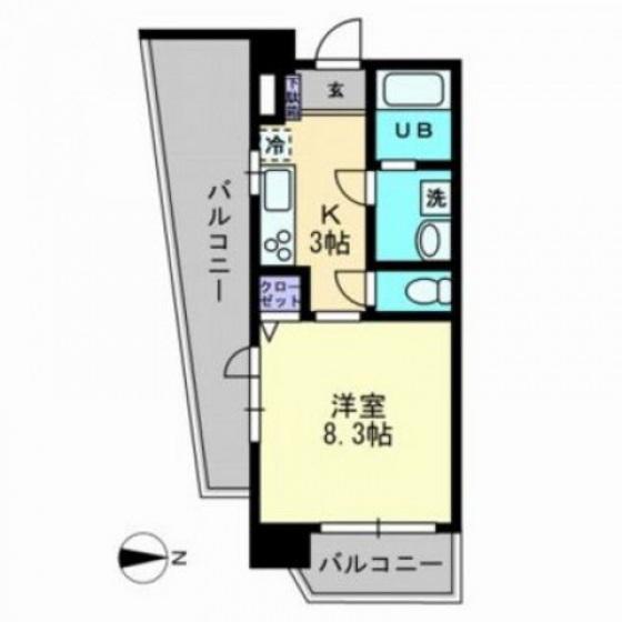VILLAFELICE(1K/2階)の間取り写真