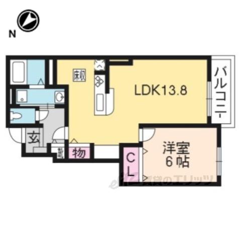 ベル カーサ(1LDK/1階)の間取り写真