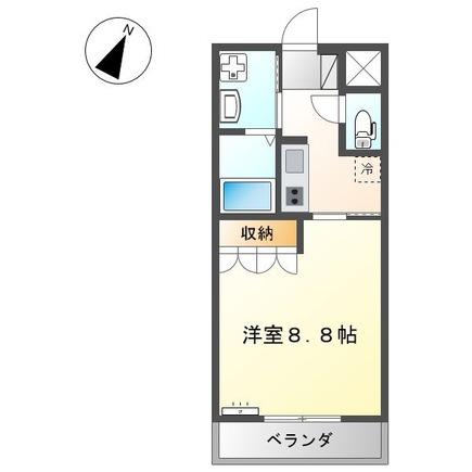 ブランシェコート(1K/2階)の間取り写真
