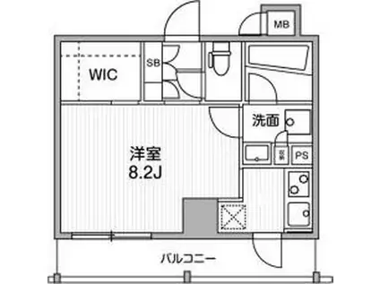 ALTERNA銀座 (ワンルーム/8階)の間取り写真