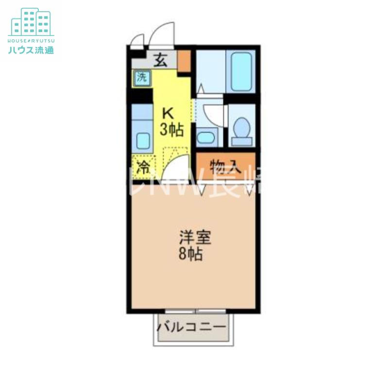まなび野壱番館(1K/2階)の間取り写真