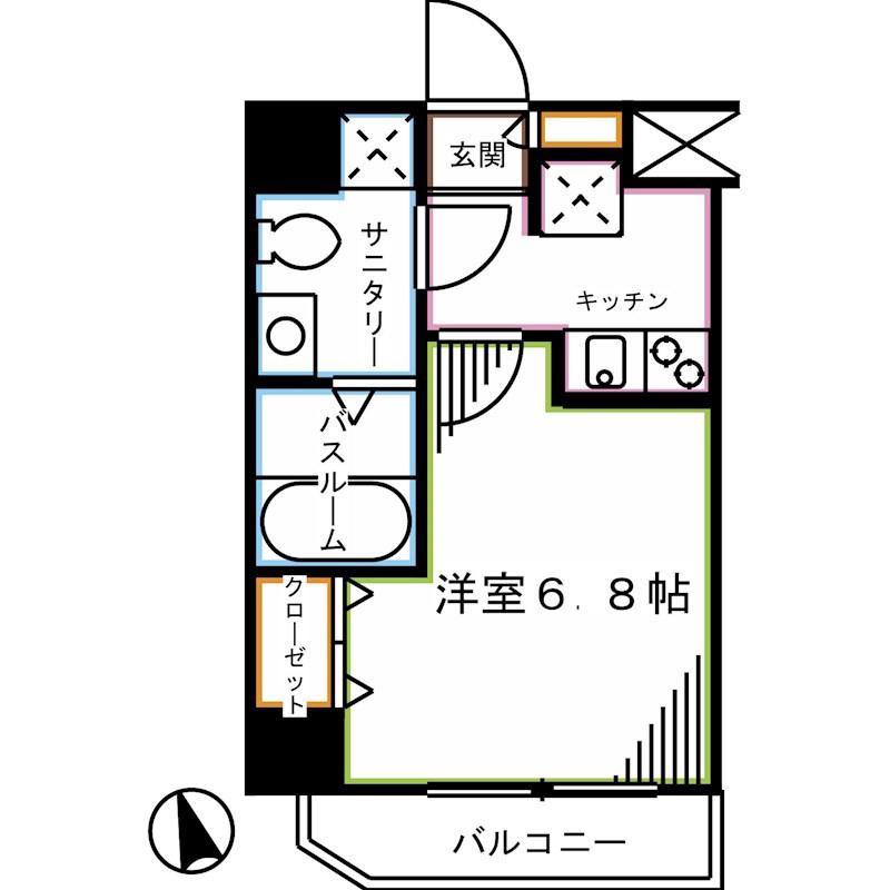 メインステージ西荻窪駅前(1K/10階)の間取り写真