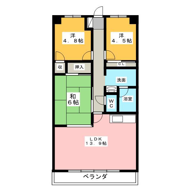 マルシオンマルジュ(3LDK/4階)の間取り写真