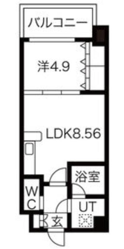 プレジオ中津(1LDK/2階)の間取り写真