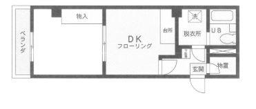 第1鈴木ビル(1DK/3階)の間取り写真