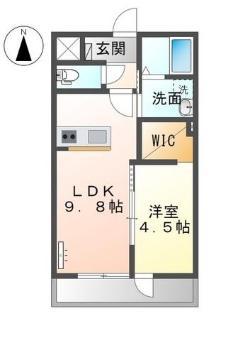 ウィステール(1LDK/1階)の間取り写真