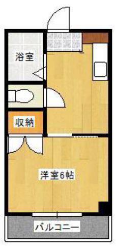 サンライズ鶴江A棟(1K/1階)の間取り写真
