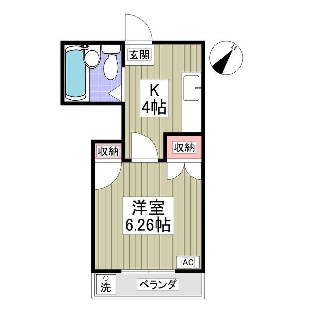 リエス館林(1K/2階)の間取り写真