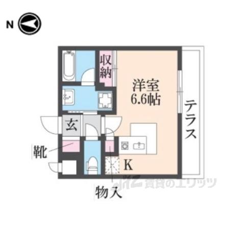 ノーブル参番館(ワンルーム/1階)の間取り写真