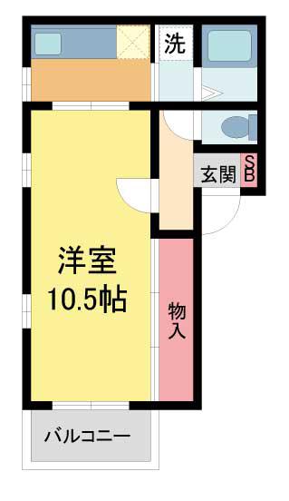 クライネ・ブルーメ(1K/1階)の間取り写真