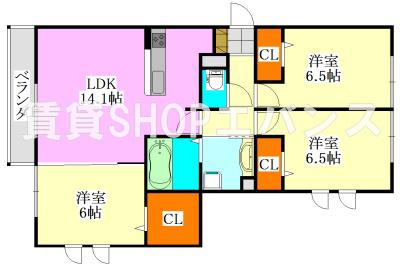 ウィーブ・ヴィオラ(3LDK/1階)の間取り写真