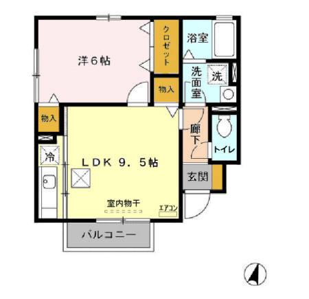 エスペランサ・カーサ(1LDK/1階)の間取り写真