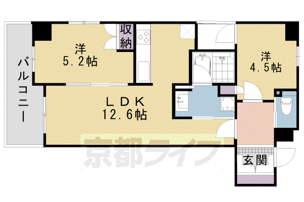 SOHO烏丸(1SLDK/5階)の間取り写真