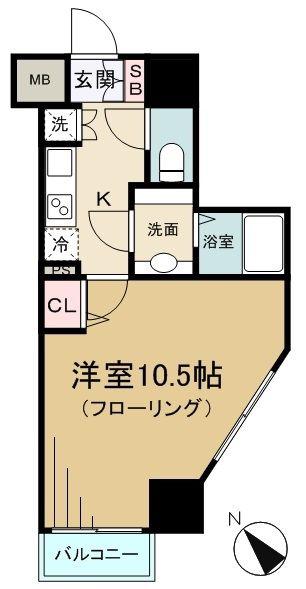 JP NOIE 早稲田(1K/7階)の間取り写真