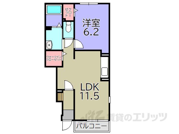 サニーハウスHAGIWARAIV(1LDK/1階)の間取り写真