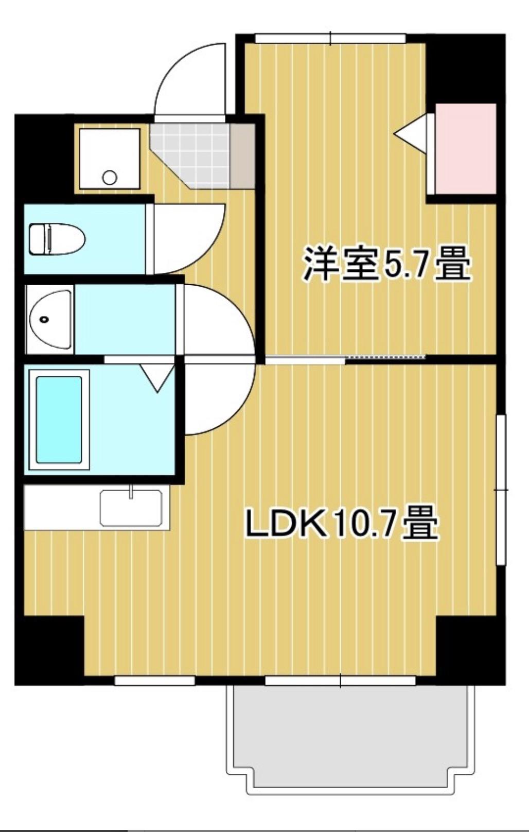 ザ・レジデンス元魚(1LDK/8階)の間取り写真