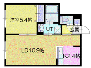 リアン北広島I(1LDK/3階)の間取り写真