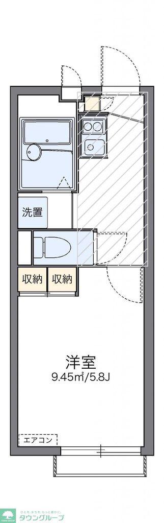 レオパレスグルーテンC(1K/2階)の間取り写真
