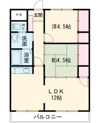 キャトルセゾン(2LDK/1階)の間取り写真