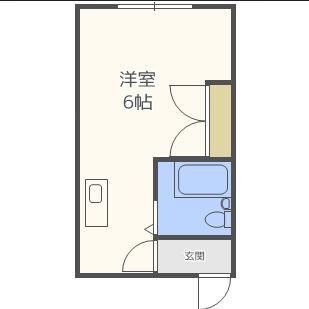 パークサイドハイツ(ワンルーム/1階)の間取り写真