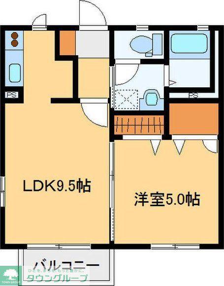 ヴァンソレーユB(1LDK/1階)の間取り写真