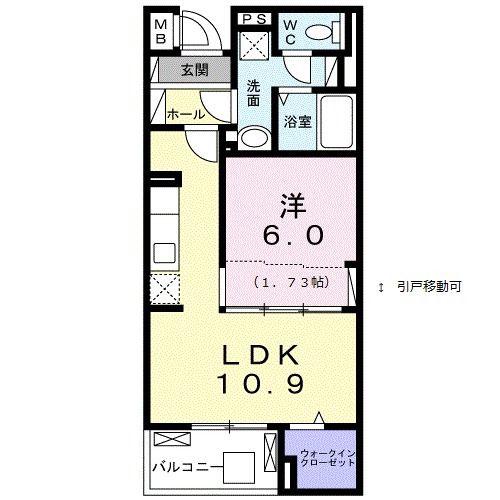 サンフラワー丸市VI(1LDK/1階)の間取り写真