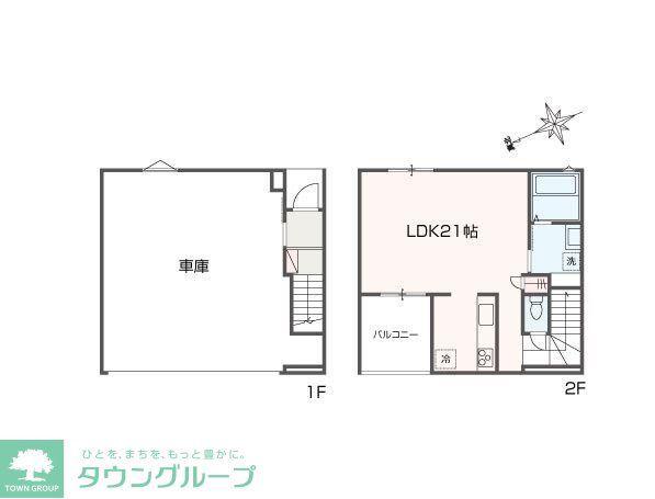 CASA GARAGE FIORIRE II(ワンルーム/1階)の間取り写真