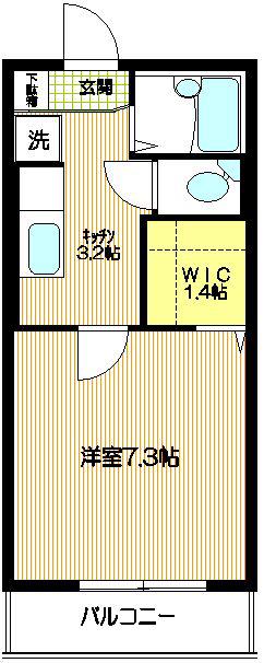 カーサフィオーレ(1K/2階)の間取り写真