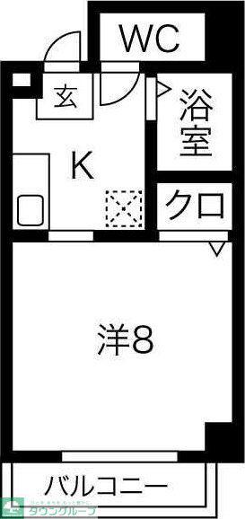 ルフィール八田(1K/7階)の間取り写真
