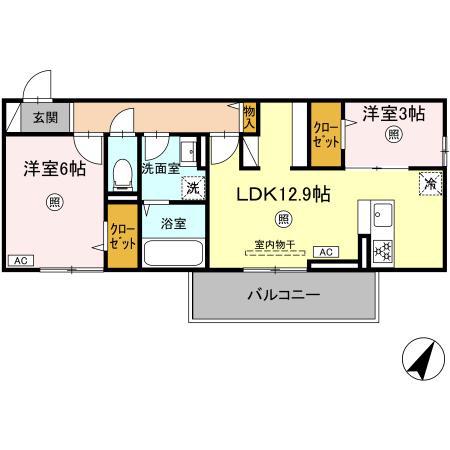 ハイグレードレジデンス(2LDK/2階)の間取り写真