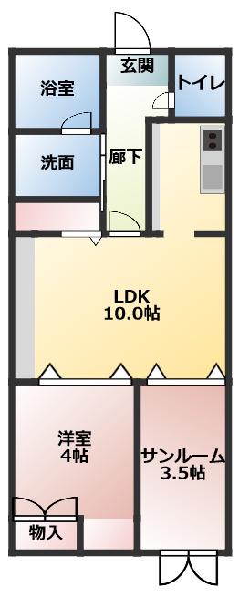 CLAIR FOUR(1SLDK/2階)の間取り写真