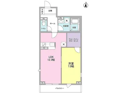 CASA LUPINUS(1LDK/3階)の間取り写真