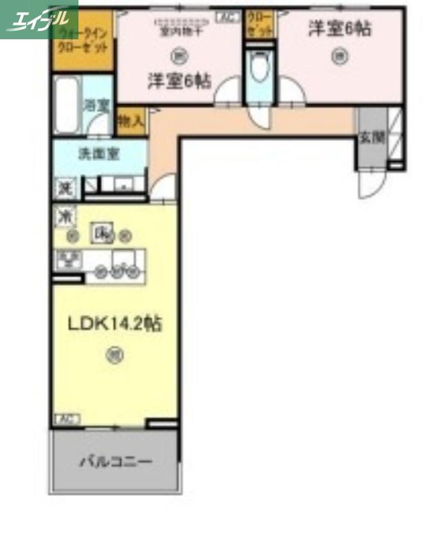 LUVERIA(2LDK/1階)の間取り写真