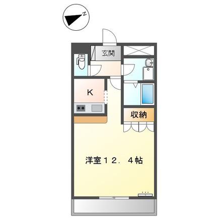 エクセール(1K/2階)の間取り写真