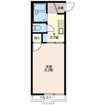 IS VILLA(1K/2階)の間取り写真