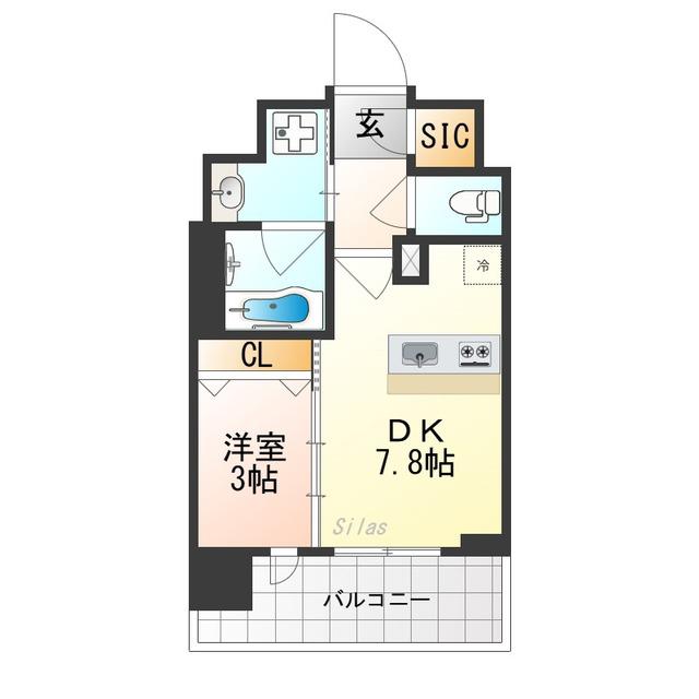 ベラジオ雅び西大路七条(1LDK/10階)の間取り写真