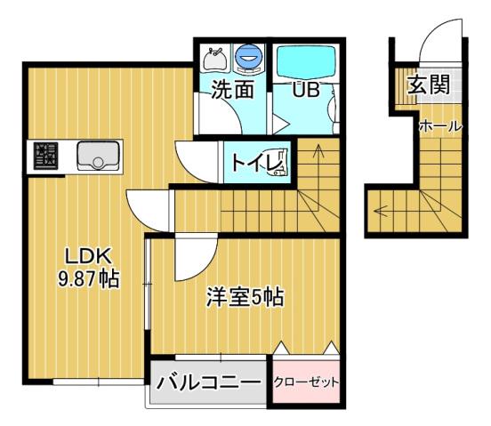ソラリオ(1LDK/2階)の間取り写真