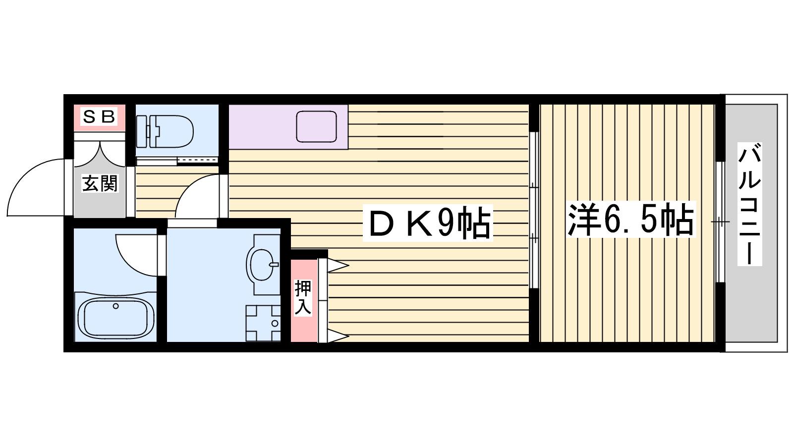 コーポ北山(1DK/1階)の間取り写真