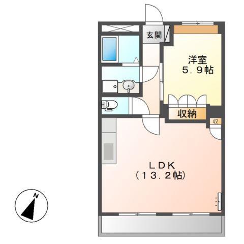 エミール(1LDK/1階)の間取り写真