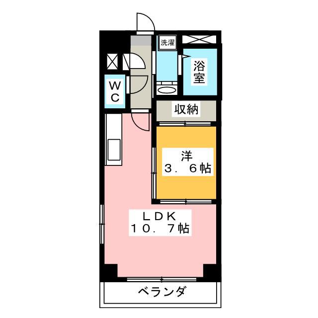 S-FORT四日市元町(1LDK/10階)の間取り写真