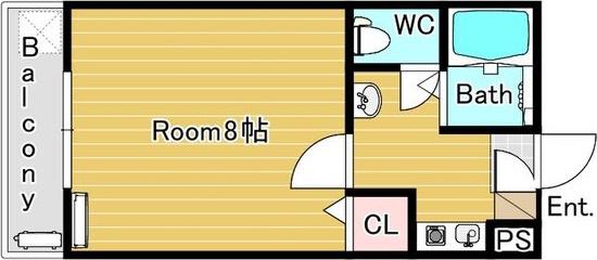 メゾンサイプレスII(1K/3階)の間取り写真