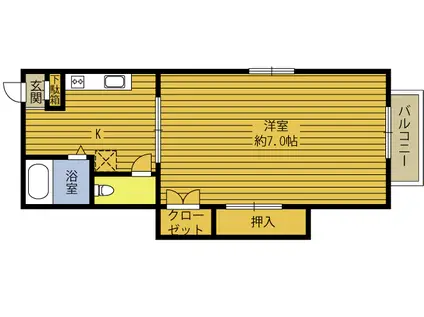 メゾン松原(1K/1階)の間取り写真