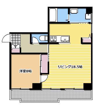 Jスクエア高岳(1LDK/6階)の間取り写真