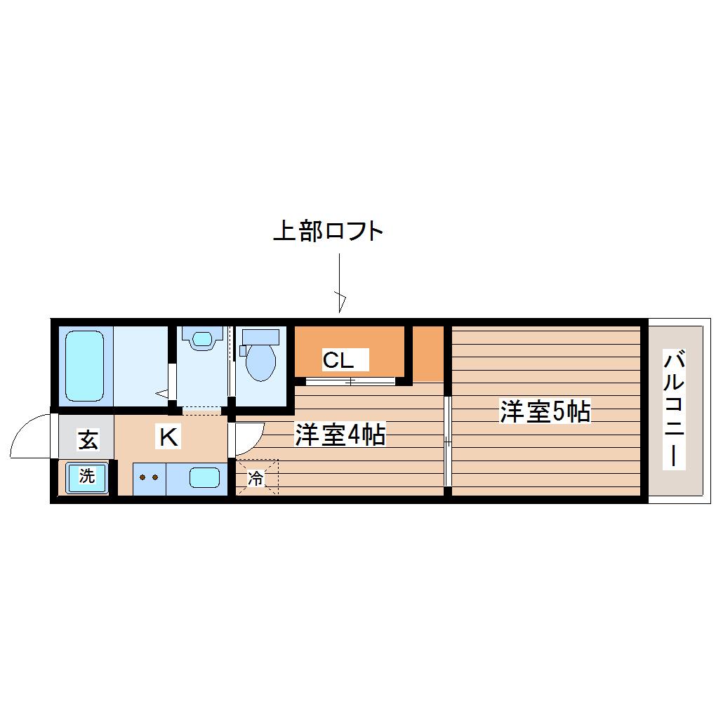 STトラストタワー(2K/4階)の間取り写真